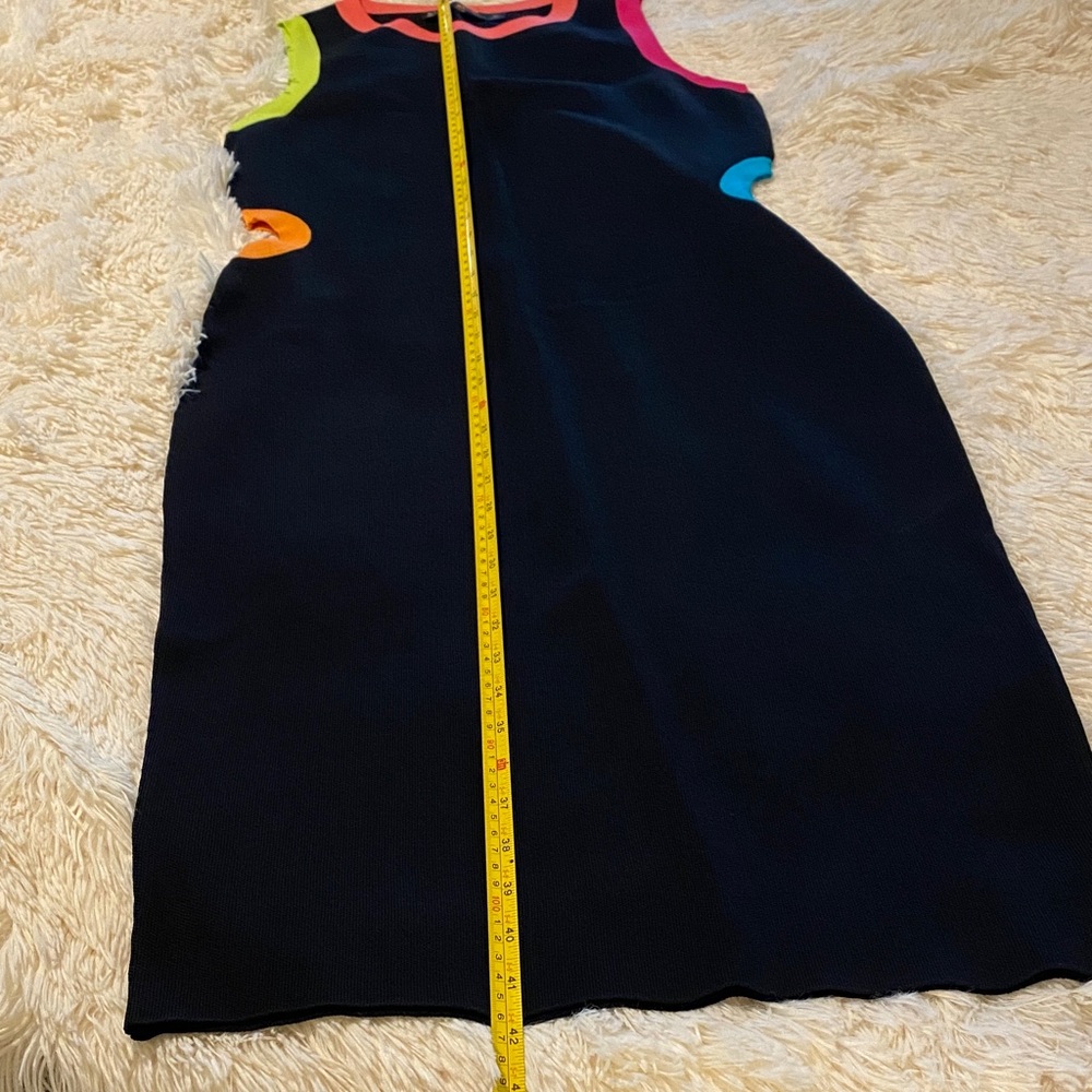 New York & Company Black Dress with Neon Accents. Throwback to the 80’s! - Picture 10 of 14